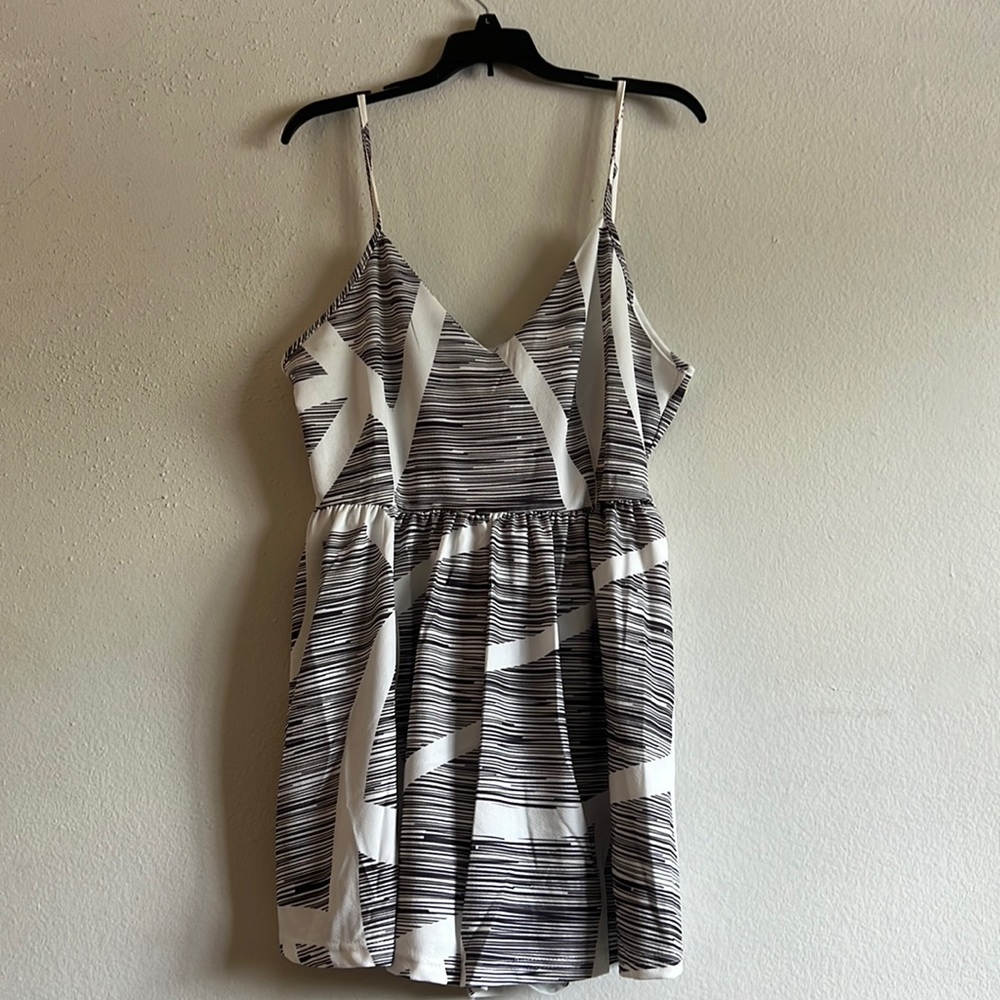 Dark gray and white romper